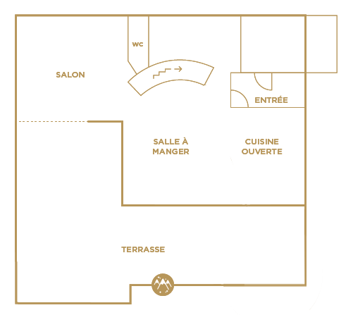 Plan de l'étage 2 du chalet du lievre blanc